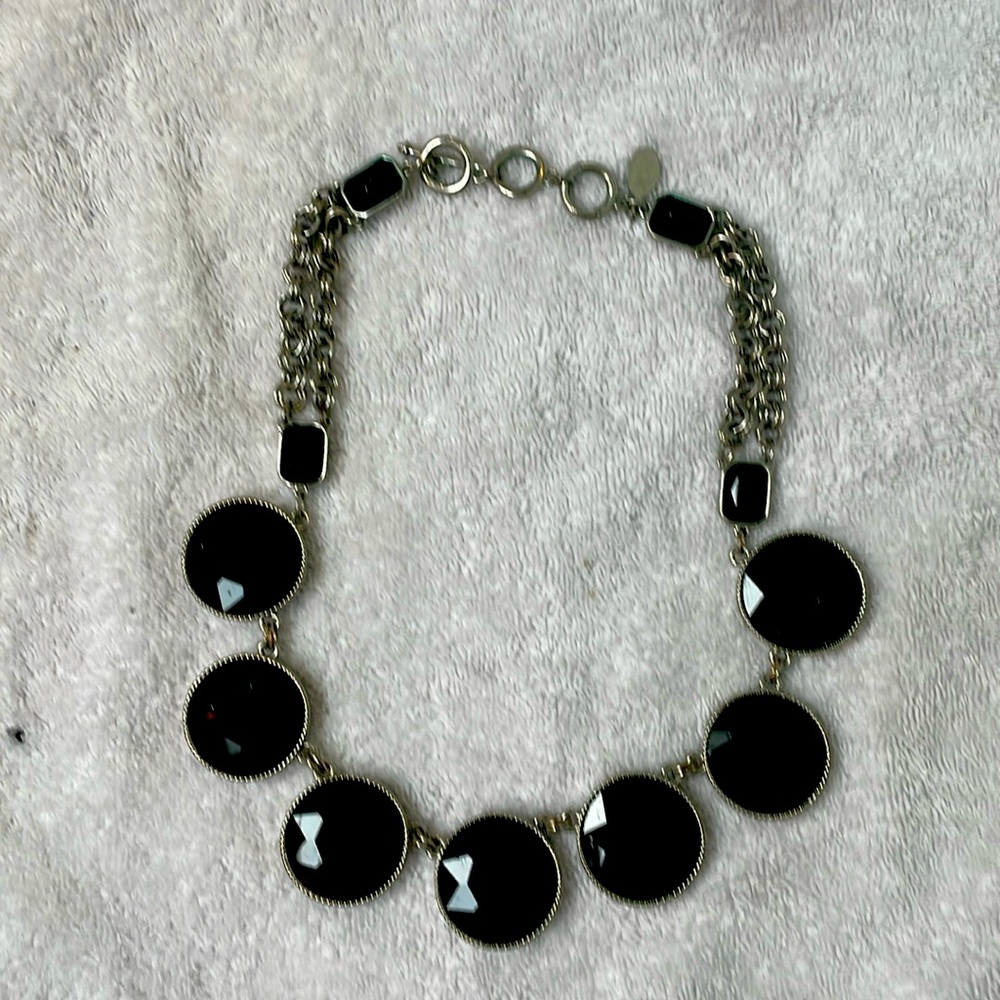 WHBM black and silver necklace